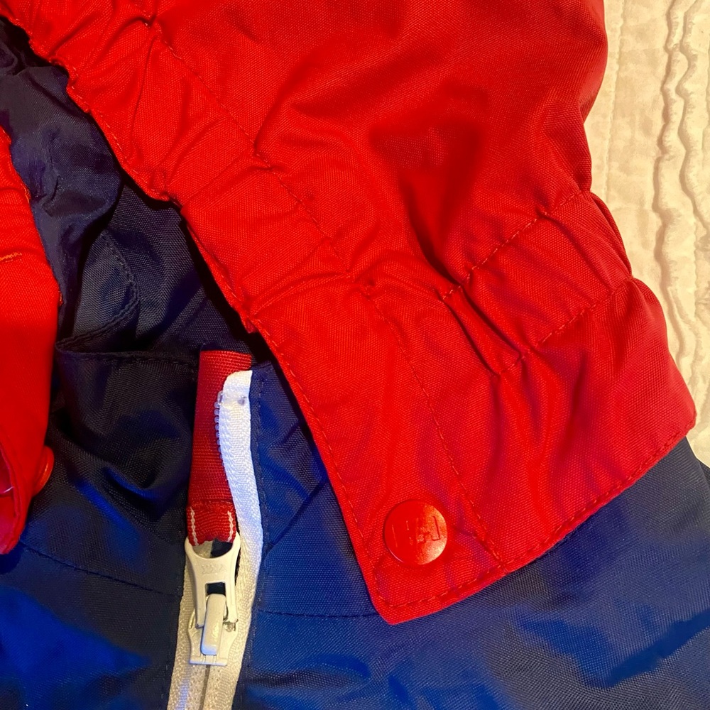 Helly Hansen Blue and Red Raincoat with High Collar and Full-Length Zipper - Picture 5 of 6